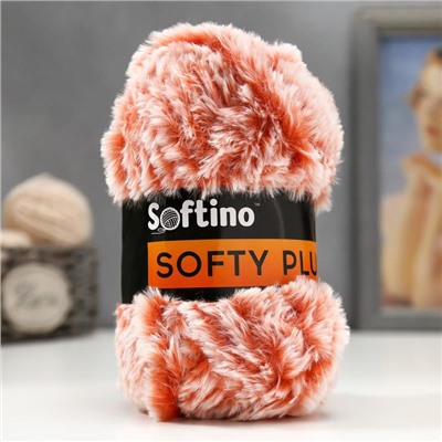 Пряжа фантазийная 100% микрофибра "Softy plush" 100 гр 65 м жжёный апельсин