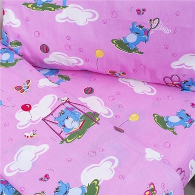Постельное белье в детскую кроватку 315/2 Слоники с шариками розовый ГОСТ