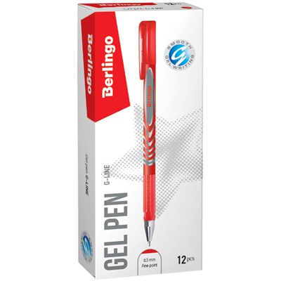 Ручка гелевая Berlingo "G-Line" (CGp_50118) красная, игольчатый стержень 0.5мм.