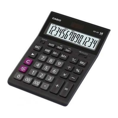 Калькулятор 14 разрядов GR-14T-W-EP 2 питания 209х155х35 мм CASIO {Китай}