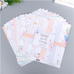 Набор бумаги для скрапбукинга "Sweet bunny" 10 листов, 20х20 см