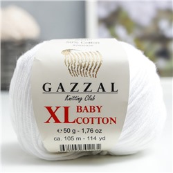 Пряжа "Baby Cotton XL" 50% хлопок, 50% полиакрил 105м/50гр (3432 отбелка)