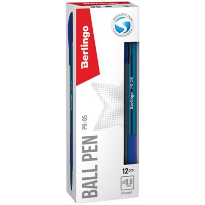 Ручка шар. Berlingo "PR-05" (CBp_50362) на масляной основе, синяя, 0.5мм, корпус синий тонированный