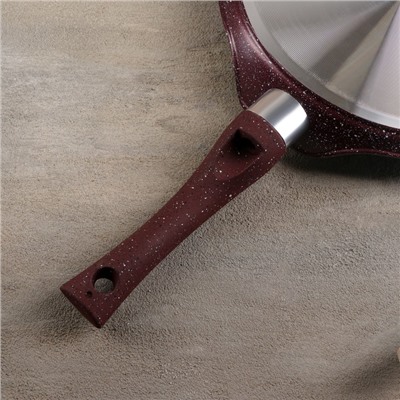 Сковорода блинная кованая Доляна Broun, d=25 см, ручка soft-touch, антипригарное покрытие, цвет коричневый