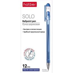 Ручка шариковая масляная Solo синяя 0.7мм (058613) 058613 Хатбер {Китай}
