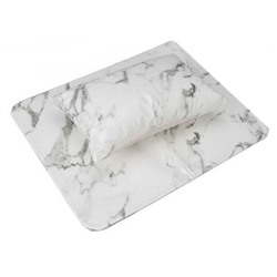 Nail Art Набор для маникюра подушка с подложкой, подушка 11,7 х 25,5 см, подложка 38 х 28 см, белый мрамор