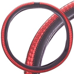 Оплетка Skyway Luxury-1, размер M, черно-красный, экокожа, S01102370