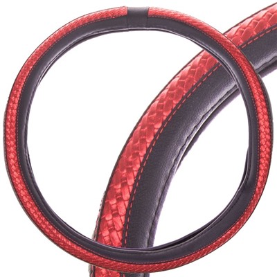 Оплетка Skyway Luxury-1, размер M, черно-красный, экокожа, S01102370