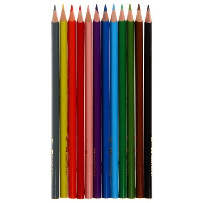 Карандаши 12 цветов Faber-Castell ECO 1205 7/2.8 мм, трёхгранный корпус, с точилкой