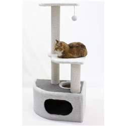 Комплекс для кошек, хлопковый канат, 40 х 57 х 112 см, светло-серый