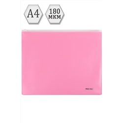 Папка-конверт на молнии А4 розовый (ПК-3045)