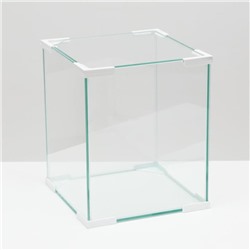 Аквариум Куб белый уголок, покровное стекло,  31л,  30 x 30 x 35 см