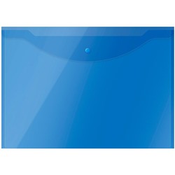 Папка с кнопкой А3 OfficeSpace полупрозрачная синяя (267523) 150 мкм