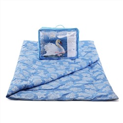 Одеяло облегченное "Лебяжий пух" (чехол: тик; наполнитель: искусственный лебяжий пух (150г/кв.м)) с наполнителем "искусственный лебяжий пух"