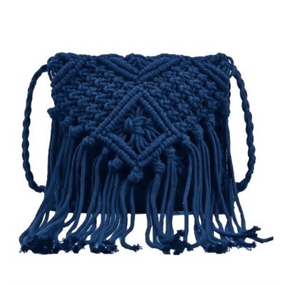 Женская плетёная сумка макраме P35 D BLUE