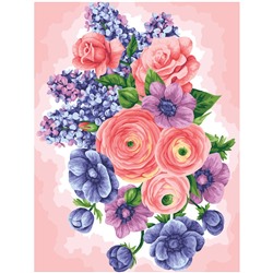 Картина по номерам на холсте "Цветы" 30*40см (КХ3040_53857) ТРИ СОВЫ, с акриловыми красками