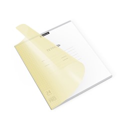 Тетрадь 24л. ErichKrause клетка "Классика. CoverPro Pastel. Желтая" (56376) пластиковая обложка