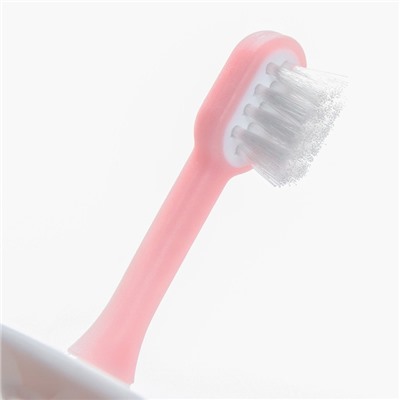 Набор детских зубных щёток-массажеров (силикон/нейлон), с ограничителем, цвет розовый