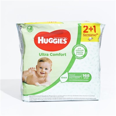 Cалфетки влажные Huggies Ultra Сomfort детские  Алоэ 168 шт.