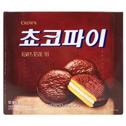Пирожные в шоколадной глазури Choco Pie Crown, Корея, 420 г. Акция