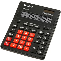 Калькулятор настольный ELEVEN Business Line CDB1201-BK/RD, 12-разрядный, 157*200*35мм, дв.питание, черно-красный