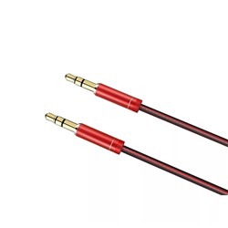AUX кабель 3.5-3.5мм (M-M) 1м (LDNIO LS-Y01, LD_B4535) красный, позолоченные контакты