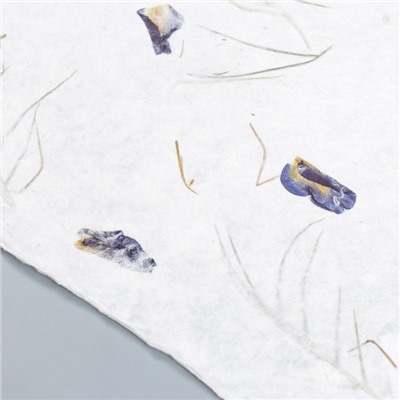 Бумага ручной работы с цветами и травами "Синие лепестки" 55х80 см