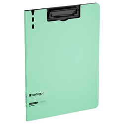 Доска-планшет с зажимом и крышкой Berlingo "Instinct", пластик (полифом) (PPf_93202) мятная/черная