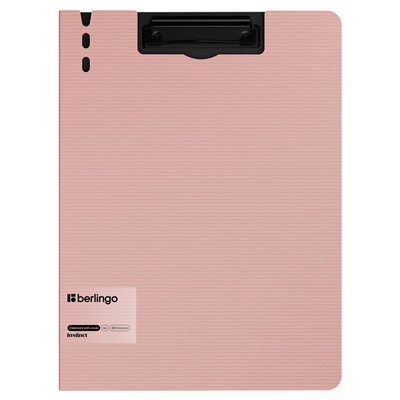 Доска-планшет с зажимом и крышкой Berlingo "Instinct", пластик (полифом) (PPf_93201) фламинго/черная