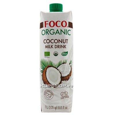Кокосовый молочный напиток без сахара Foco, Вьетнам, 1 л. Срок до 30.03.2022. АкцияРаспродажа