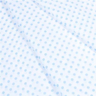 Ткань на отрез бязь плательная 150 см 1359/23А белый фон голубой горох
