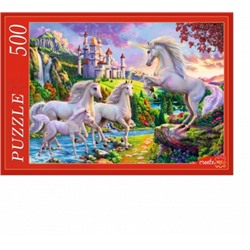 Puzzle  500 элементов "Единороги и волшебный замок" (Ф500-2178)