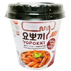 Острые рисовые палочки токпокки в чашке Hot and Spicy Yopokki, Корея, 120 г. Акция