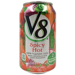Овощной сок с острыми специями V8 100%, США, 340 мл Акция