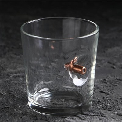 Набор стакан и камни для виски "Военный 2", с пулей, 3 камня в мешочке, 250 мл
