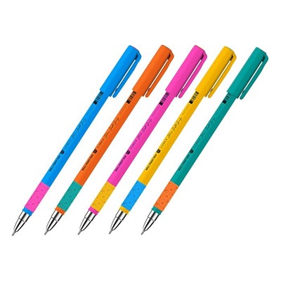 Ручка шар. LOREX "Neon" (LXOPSSG-NN3, 204807) на масляной основе, синяя 0.5мм, прорезин. корпус, игольчатый стержень