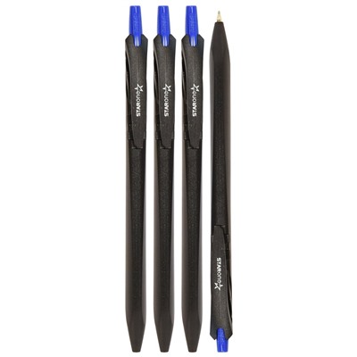 Ручка шар. автомат. LINC "StarOne" (4052B, 248680) синяя 0.7мм, игольчатый стержень, трехгранный черный корпус
