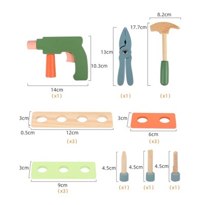 Игровой набор плотника «Чемоданчик с инструментами» 22,5×6×29,5 см