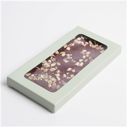 Коробка для шоколада «Зеленая», с окном, 17,3 × 8,8 × 1,5 см