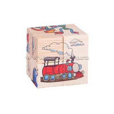Кубики-пазл Собери рисунок. Транспорт (4 кубика)
