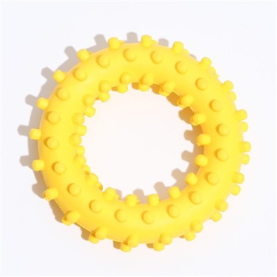 Игрушка "Кольцо с шипами №2", 6,8 см, жёлтая