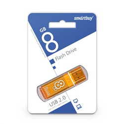 Флеш-накопитель   8Гб "Smartbuy Glossy " Orange (SB8GBGS-Or)