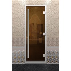 Дверь стеклянная «Хамам Престиж», размер коробки 190 × 70 см, правая, цвет бронза