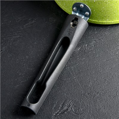 Кастрюля Trendy style, 1,5 л, съёмная ручка, стеклянная крышка, антипригарное покрытие, цвет зелёный