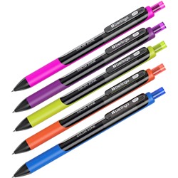 Ручка гелевая автомат. Berlingo "Color Zone gel" (CGm_50062) черная, 0.5мм., корпус ассорти