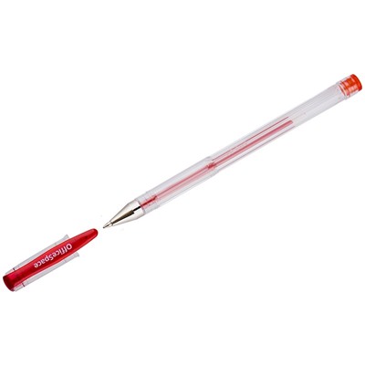 Ручка гелевая OfficeSpace (GPA100/RD_1720) красная, 0.5мм., прозрачный корпус