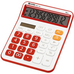 Калькулятор настольный ELEVEN CDC-110-WH/RD, 12-разрядный, 125*160*28мм, дв.питание, красно-белый