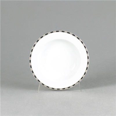 Тарелка глубокая Opal, декор «Платиновые пластинки», 22 см