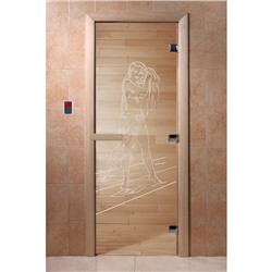 Дверь «Дженифер», размер коробки 200 × 80 см, левая, цвет прозрачный