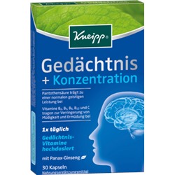 Kneipp Gedachtnis + Концентрат	ion Капсулы, 30 шт